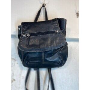 TIGNANELLO BLACK LEATHER WOMENS BACKPACK PURSE 11 X 11